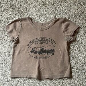 Brandy Melville Brown Yellowstone Baby Tee